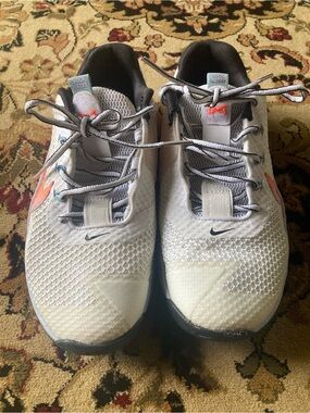 Nike White and Coral Athletic Shoes